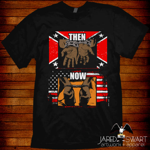 Confederate Flag vs American Flag T-shirt