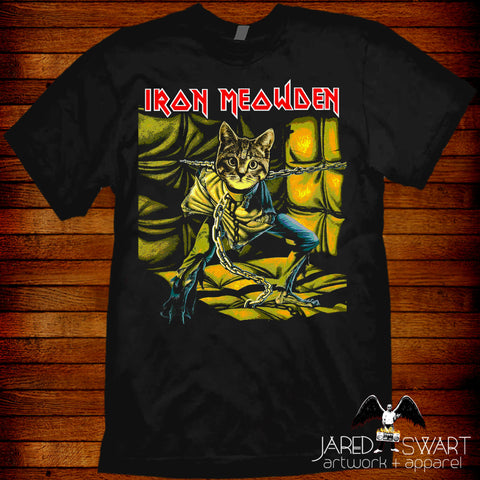 Cat World parody T-shirt Iron Meowden