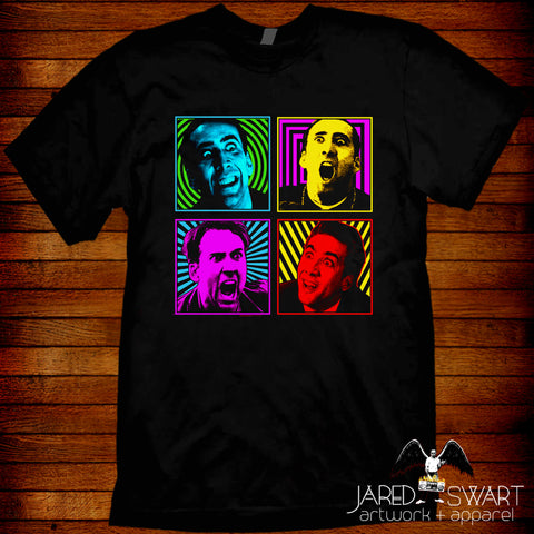 Nic Cage crazy faces pop-art t-shirt