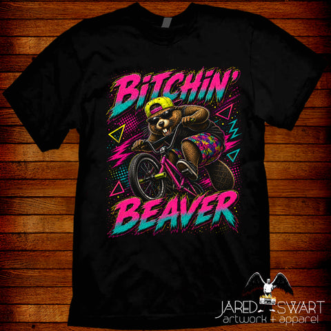 Bitchin' Beaver! retro 80s 90s t-shirt Extreme!