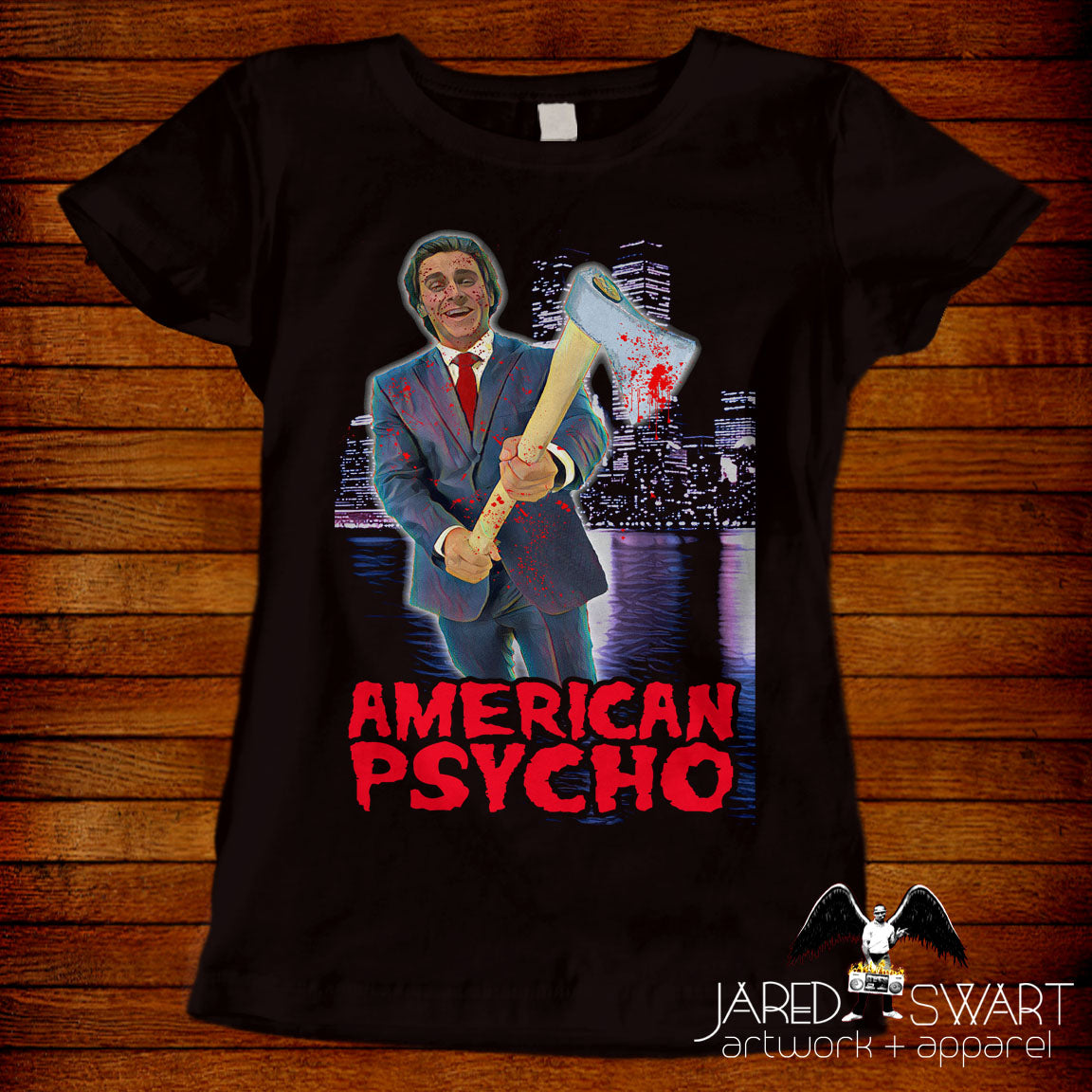 American Psycho T-shirt retro vhs big box style art