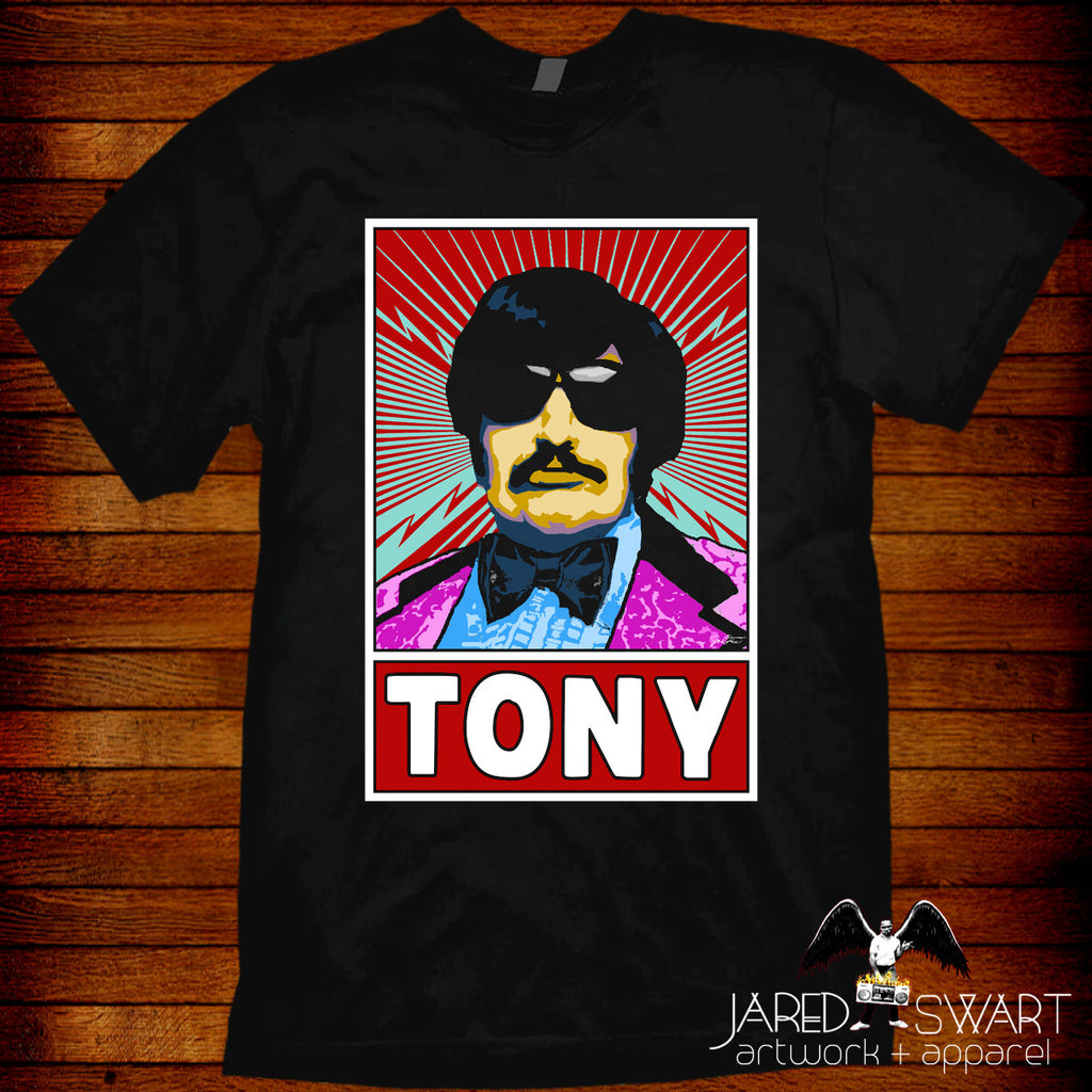 Andy Kaufman Tony Clifton t-Shirt original art by Jared Swart