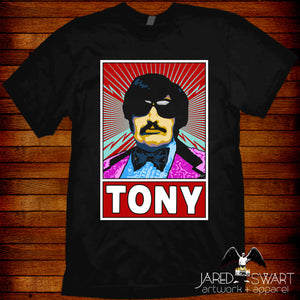 Andy Kaufman Tony Clifton t-Shirt original art by Jared Swart