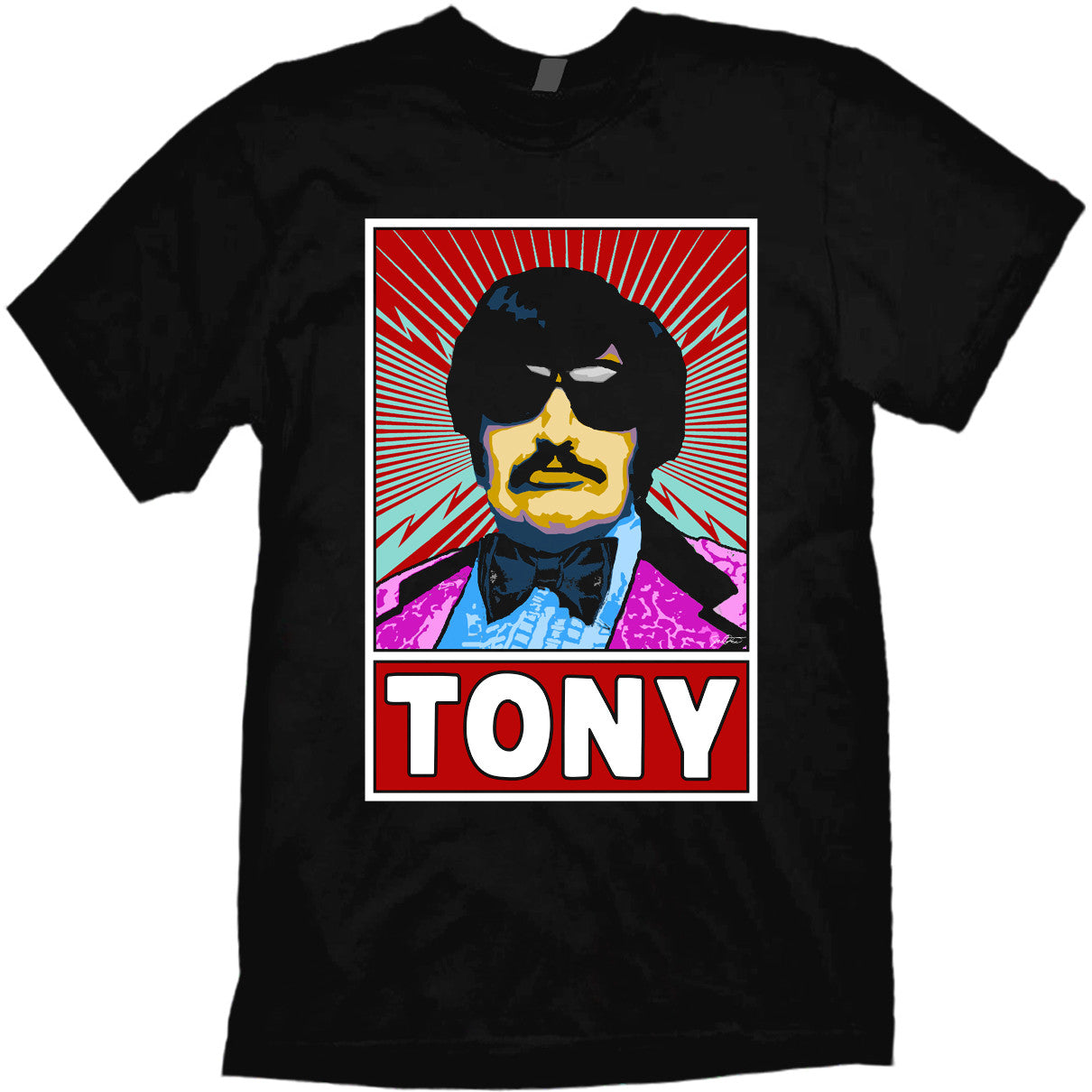 Andy Kaufman Tony Clifton t-Shirt original art by Jared Swart