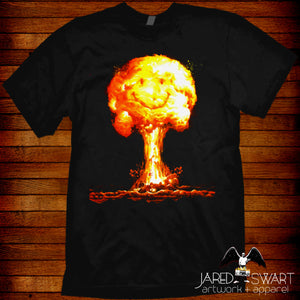 Mushroom Cloud Happy Face T-Shirt inspired by the 1975 movie A Boy and His Dog