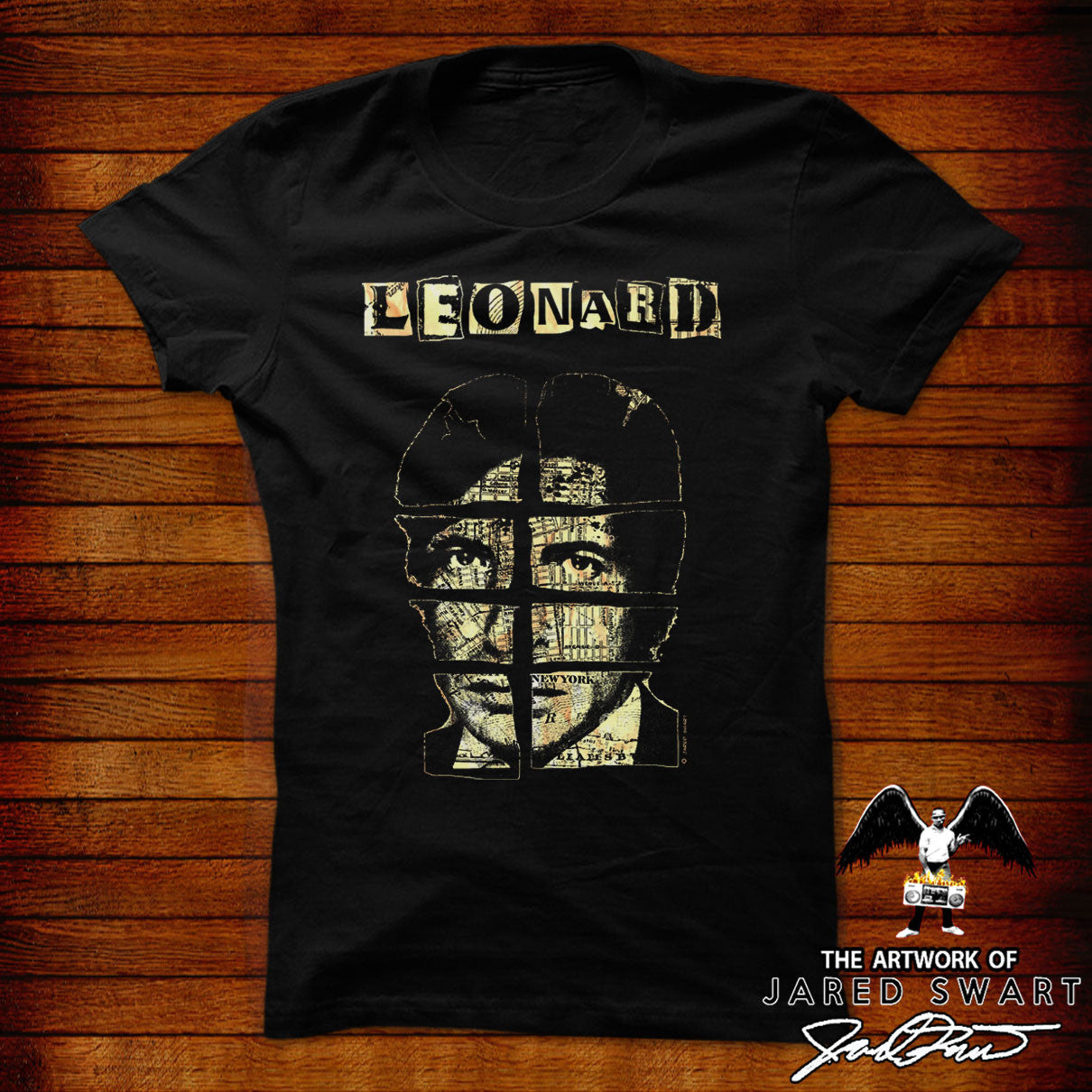Leonard Cohen Designer Tee original artwork by Jared swart