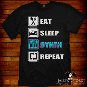 Synthesizer T-shirt keyboard player tee synth synthwave