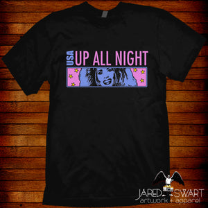 USA Up All Night! T-shirt retro 80s/90s