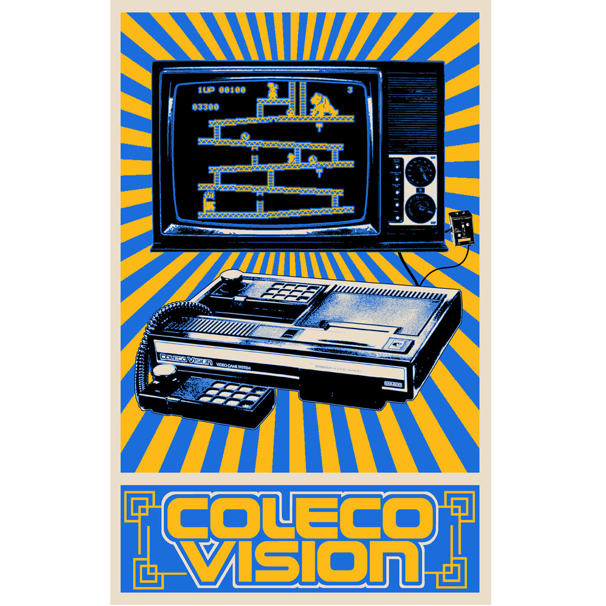 Colecovision retro video game console poster art print 11x17