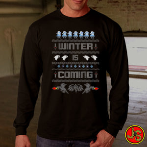 Winter Is Coming Ugly Christmas Sweater design long sleeve t-shirt