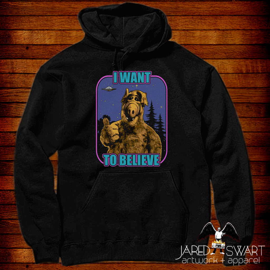 Alf I want to believe parody hoodie