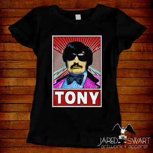 Andy Kaufman Tony Clifton t-Shirt original art by Jared Swart
