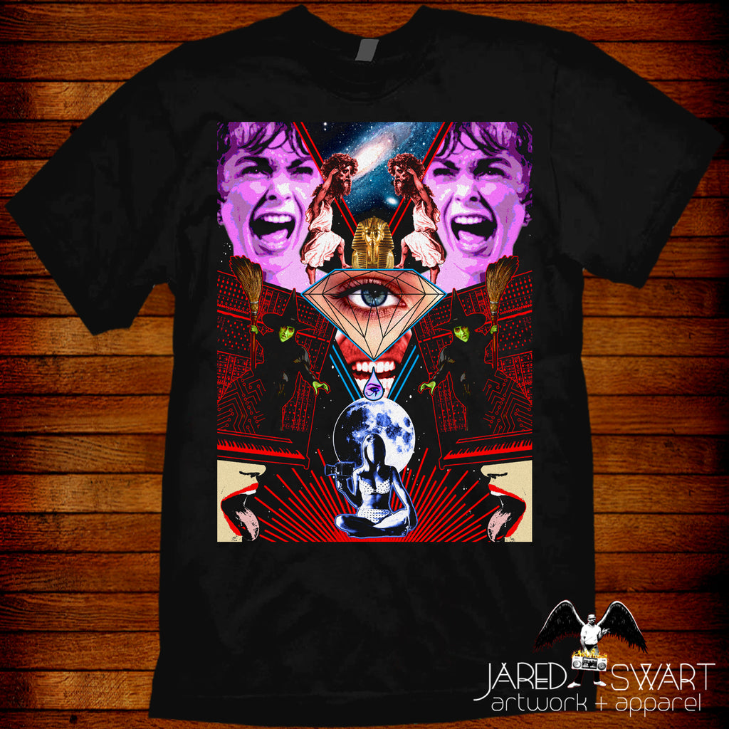 Art T-shirt collage artwork "Film girl" Alfred Hitchcock moog 