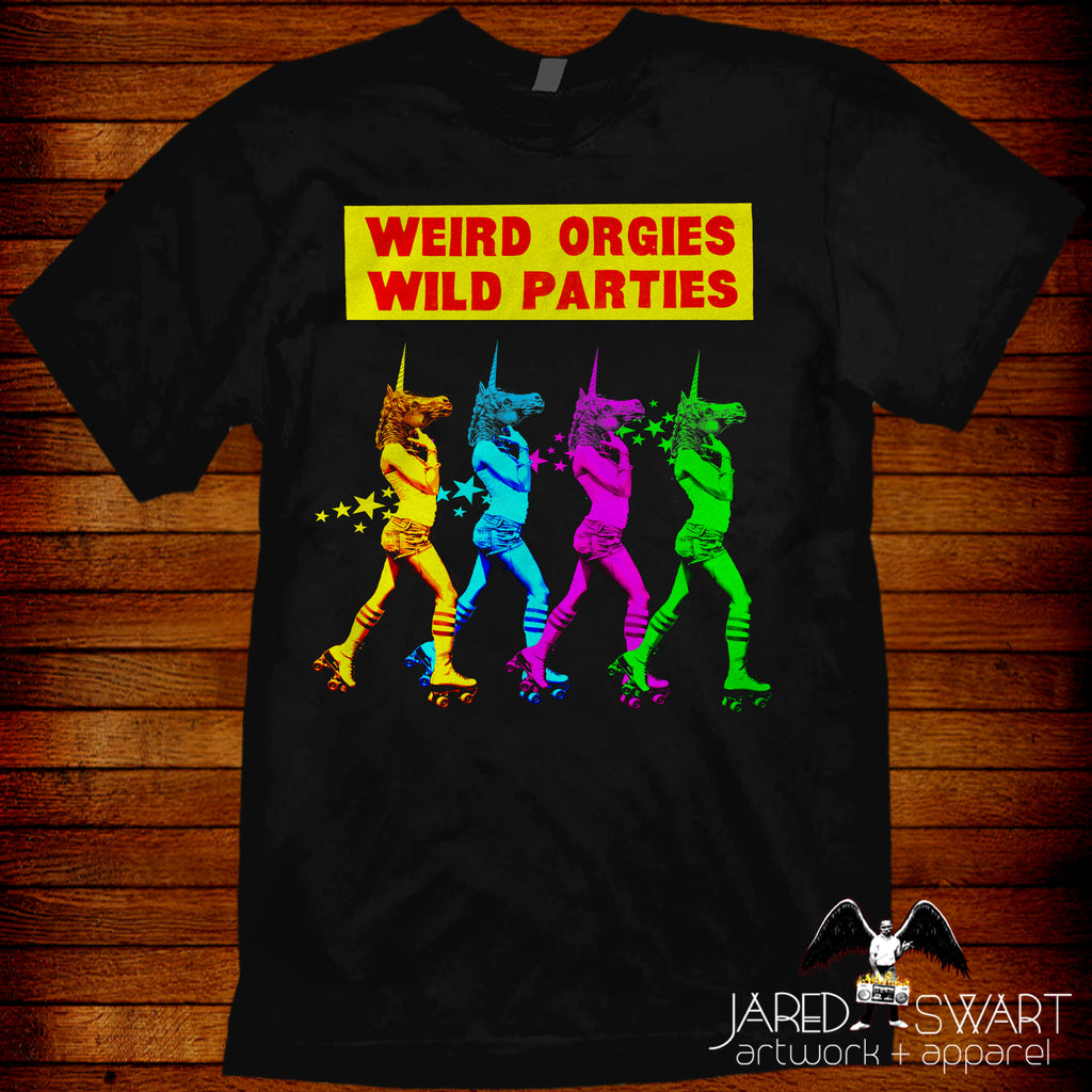 Art Show 2021 tee: "Weird Orgies Wild Parties"