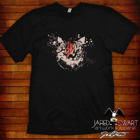 David Bowie kitty cat T-shirt artwork by Jared Swart