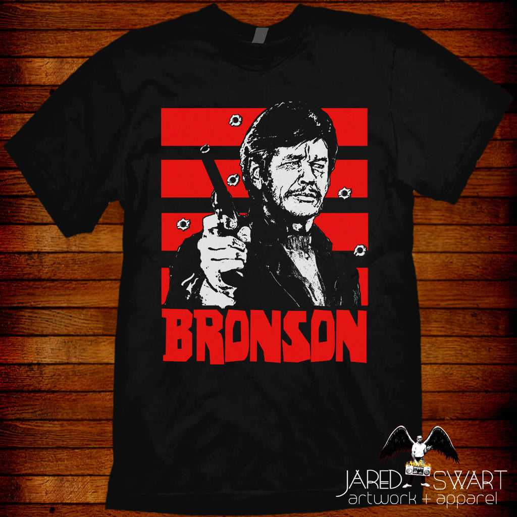 Death Wish T-shirt "Bronson" artwork by Jared Swart inspired by the 1974 film.