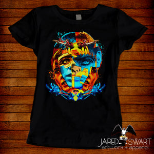 Abstract Pop-Art portrait Furiosa Mad Max Fury Road T-shirt Charlize Theron