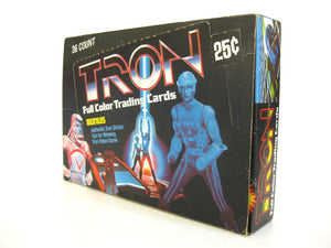 1982 Vintage Box of Tron Trading Cards/Sealed Wax Packs/Display Box