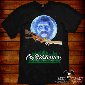 MST3K shirt Cry Wilderness design by Jared Swart E.T. parody inspired by Mystery Science Theater 3000 the Return.
