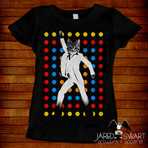Kitty Cat lover T-shirt disco Saturday Night Fever