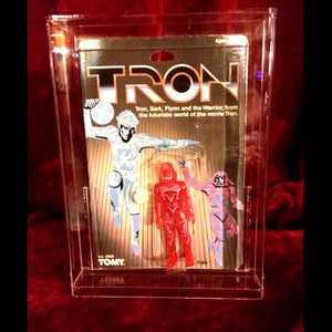 Tron action figure by Tomy 1982 new never opened collectable hard acrylic display case Sark