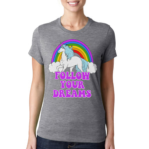 Retro Unicorn T-shirt Follow Your Dreams