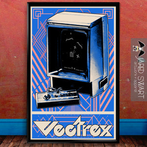 Vectrex retro video game console poster art print 11x17