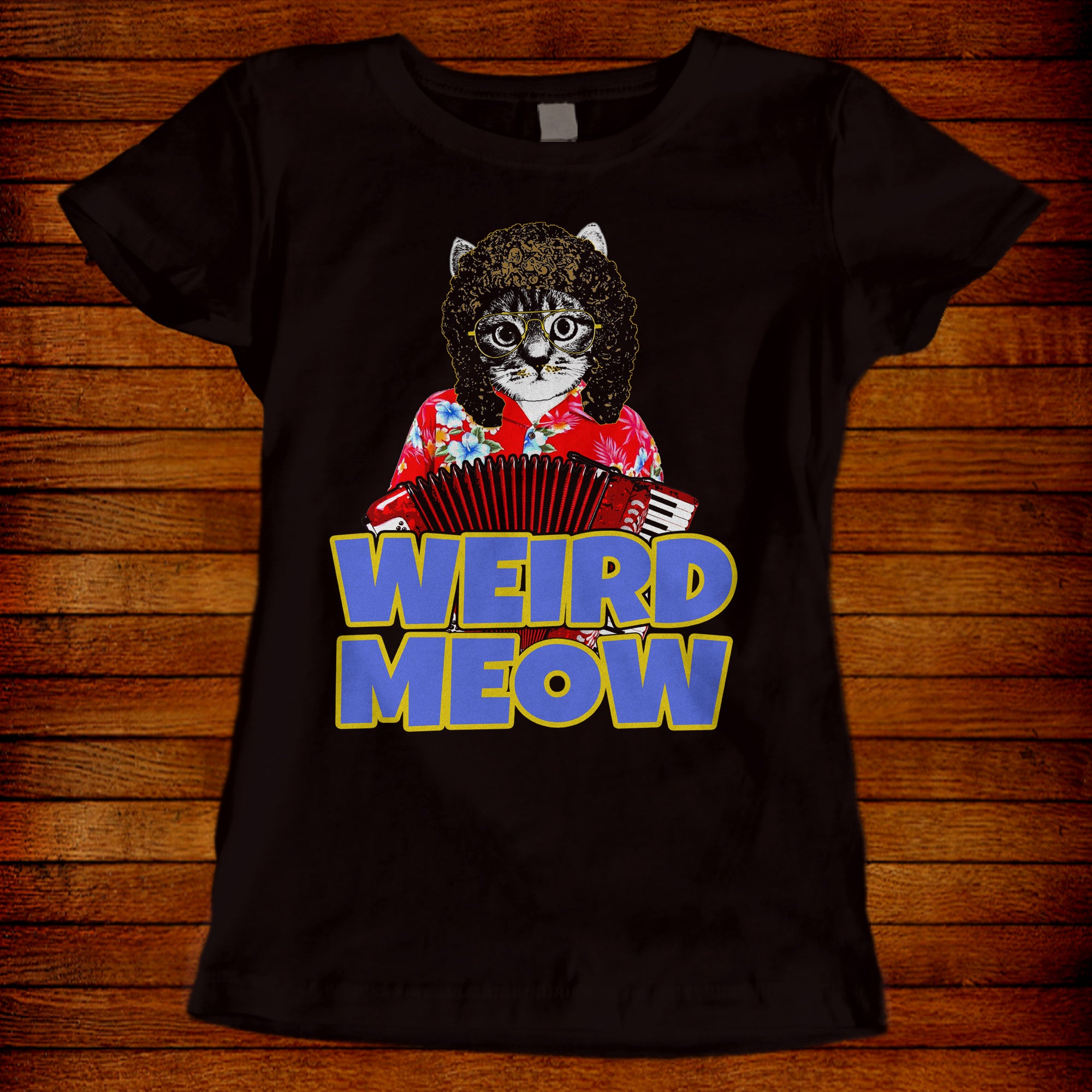 Cat World parody T-shirt Weird Meow