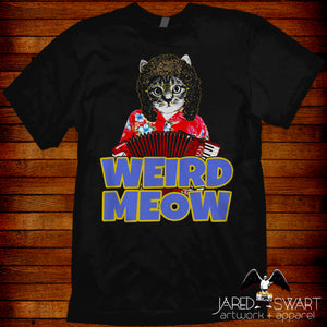Cat World parody T-shirt Weird Meow